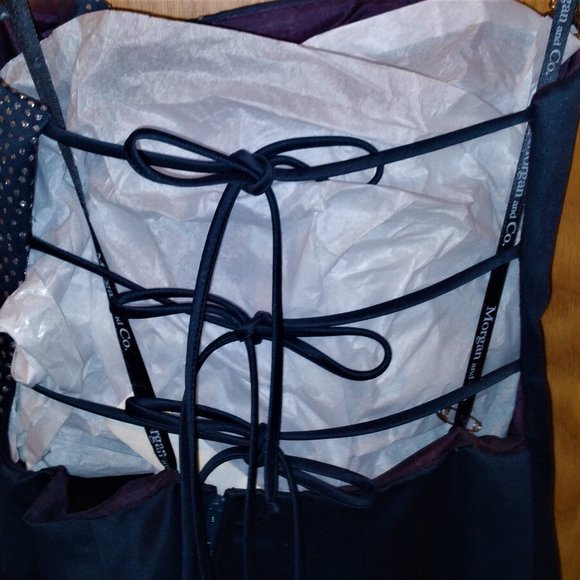 Vintage Beautiful Morgan and Co. Dark Blue Prom/Formal Dress - 2002 - Size 1/2 - Picture 9 of 12